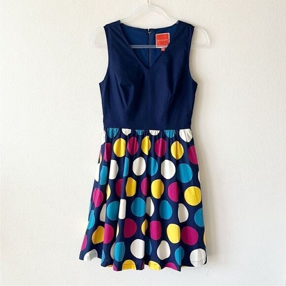 ModCloth Colorful Polka Dot Fit And Flare Dress - Picture 1 of 8